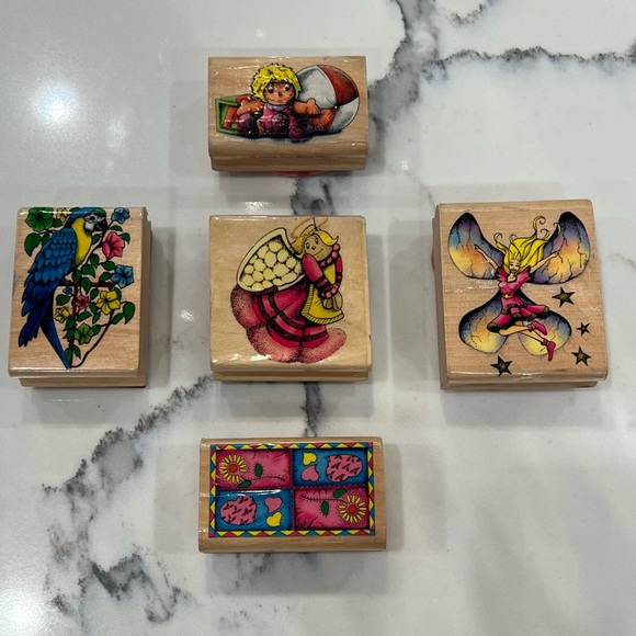 RUBBER STAMPS LOT OF 5: Vintage Rubber Stamps from Sky Kids Inc. from 1997 & ‘98 - Picture 11 of 11